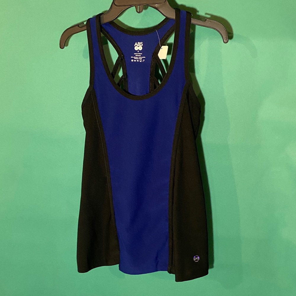 ABS Allen Schwartz Blue Athletic Racerback TankTop